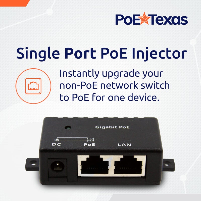 PoE Texas محول الطاقة عبر الإيثرنت من بوي تكساس - محول بورت واحد للطاقة عبر الإيثرنت السلبية - بيانات جيجابت 10/100/1000 تقبل 12 فولت إلى 56 فولت تيار مستمر - توصيل وتشغيل لهاتف VoIP في المنزل ومكتب واي فاي - مزود الطاقة غير مشمول - Image 2