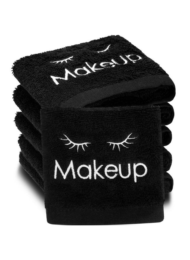 Shimeyao 13 X 13 Inch Makeup Washcloths Reusable Makeup Remover Cloths Facial Cleansing Makeup Towels Cotton Cosmetic Soft Towel Water Absorbent Make Up Cloth Face Towels For Women Skin Care Black (6 Pcs) - Image 1