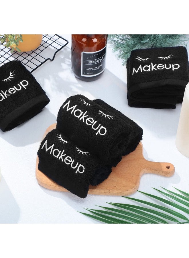 Shimeyao 13 X 13 Inch Makeup Washcloths Reusable Makeup Remover Cloths Facial Cleansing Makeup Towels Cotton Cosmetic Soft Towel Water Absorbent Make Up Cloth Face Towels For Women Skin Care Black (6 Pcs) - Image 4