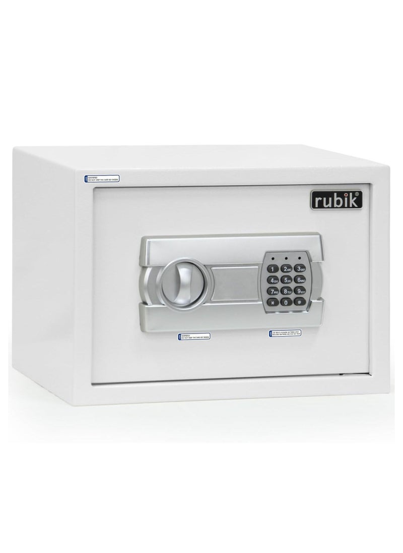 Rubik Safe Box A4 Document Size with Digital Lock and Override Key For Home Office Shop Business RB-25EGC (25x35x25cm) White  - Image 1