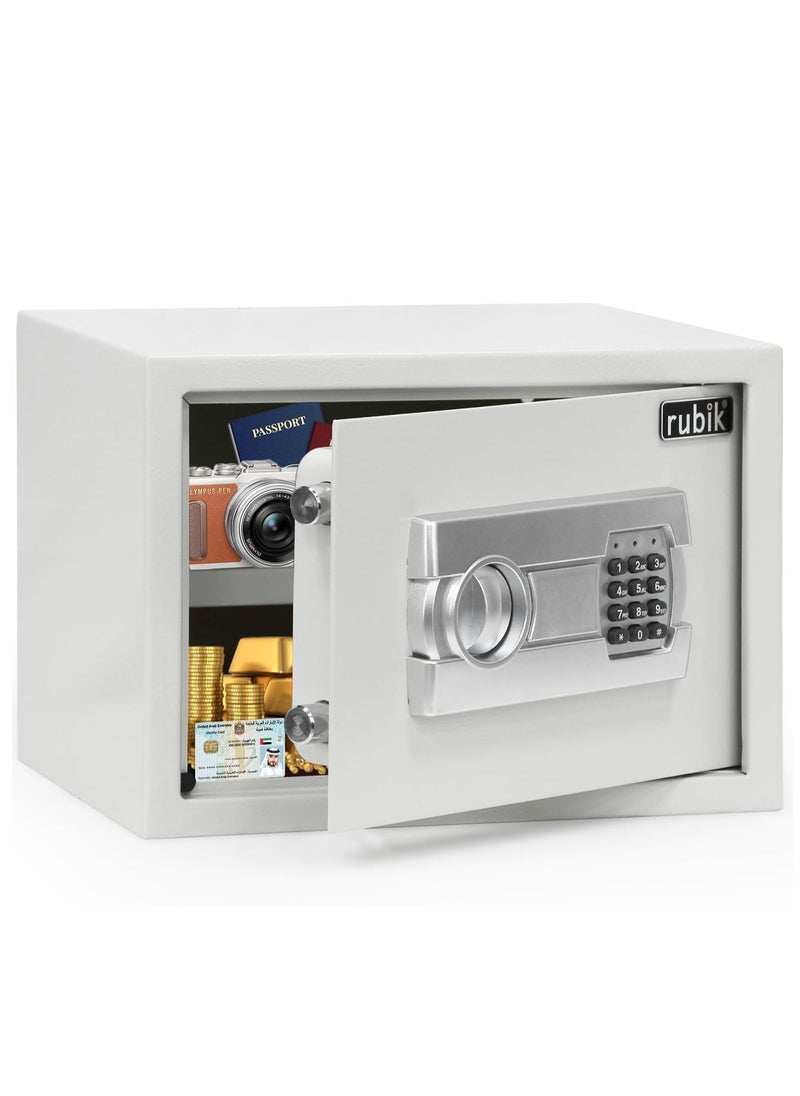 Rubik Safe Box A4 Document Size with Digital Lock and Override Key For Home Office Shop Business RB-25EGC (25x35x25cm) White  - Image 5