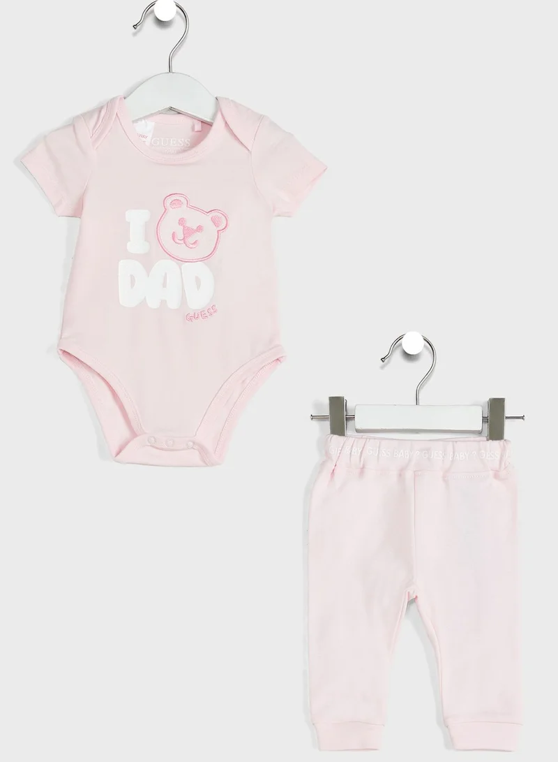 GUESS Infant 2 Pieces Slogan Bodysuit & Pants Set