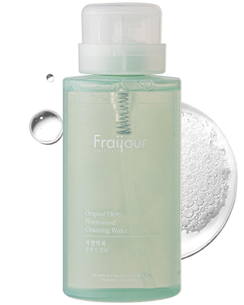 Fraijour Herb Wormwood Cleansing Water â€“ Korean 3-in-1 Cleanser, Exfoliator & Hydrator for Dry, Oily & Sensitive Skin, Pore Tightening, Papaya & Licorice Extracts, 10.1 fl.oz. - Image 1