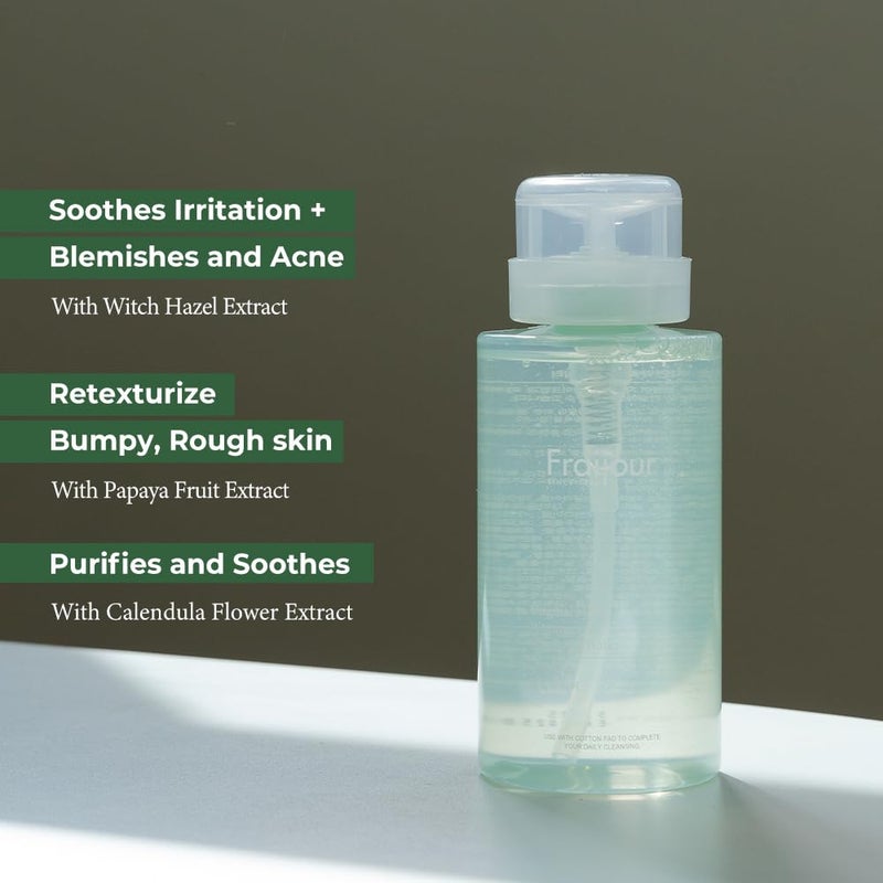 Fraijour Herb Wormwood Cleansing Water â€“ Korean 3-in-1 Cleanser, Exfoliator & Hydrator for Dry, Oily & Sensitive Skin, Pore Tightening, Papaya & Licorice Extracts, 10.1 fl.oz. - Image 2
