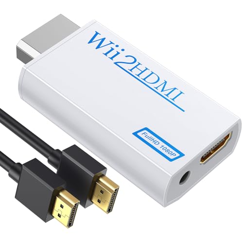 GANA Wii to hdmi Converter, wii to hdmi Adapter, 1080p 720p Connector Output Video & 3.5mm Audio - Supports All Wii Display Modes (wii to hdmi White) - Image 1