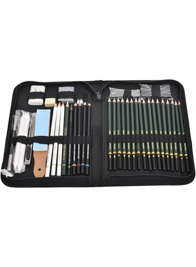 Keep Smiling Sketch Drawing Set of 42 Pieces in A Storage Case - Black - Image 5