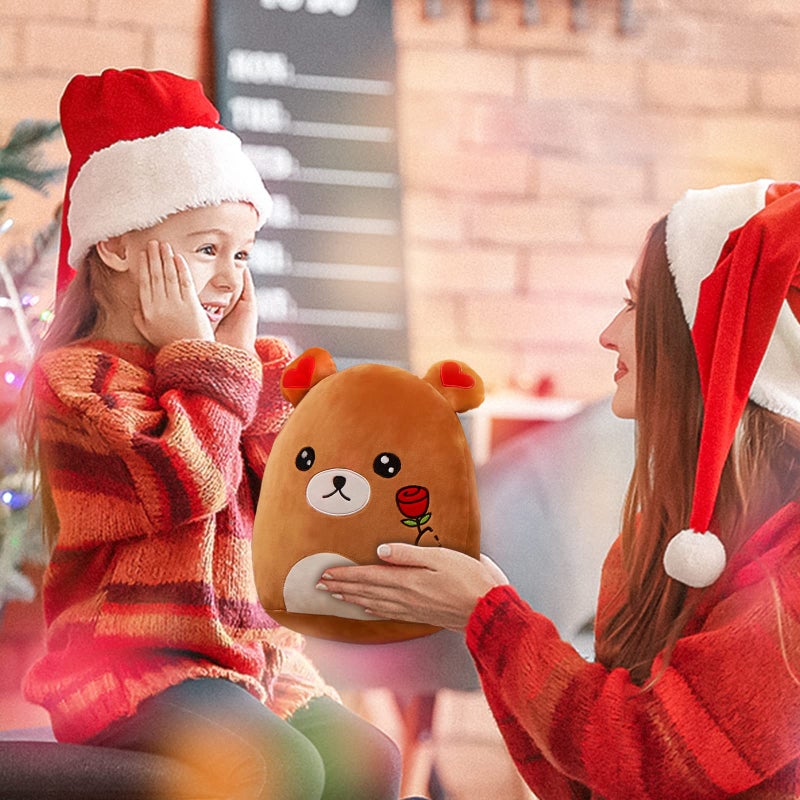 CozyWorld دب محشو من كوزي وورلد، وسادة محشوة من الحيوانات المحنطة، دب رومانسي لطيف مع زهرة ورد، أحبك، هدايا عيد الحب للفتيات والنساء والصديقات - Image 2