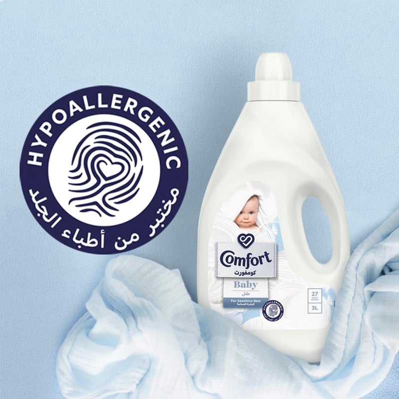 Comfort Baby Dilute Fabric Softener, 3L - Dermatologically Tested for Sensitive Skin - Image 3