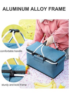 Insulated Picnic Basket Collapsible Picnic Bag Grocery Basket Portable Cooler Basket Large Picnic Tote for Camping Travel Picnic Family Outdoor Party in Spring Summer, Dark Blue, 1 Pcs - pzsku/ZFB61FDC52FBE982F1D7AZ/45/_/1700652214/c7c768e5-2308-4f88-b351-93e878a39e4e