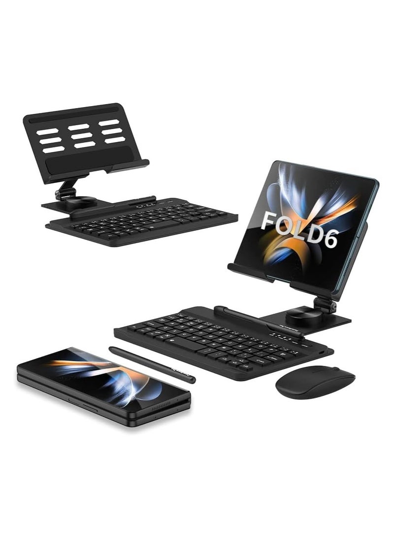 Folding Bracket Compatible with Samsung Galaxy Z Fold 6 5G Bluetooth keyboard Holder Desk Rotation Stand Desktop for Fold 6 - Image 1