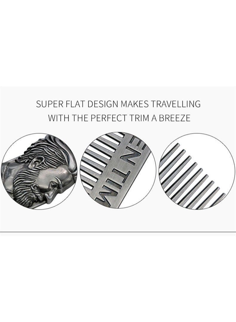 Men's Beard Stainless Steel Comb with Head for Adult Shaving Men's Time 15X3.5CM - Image 4