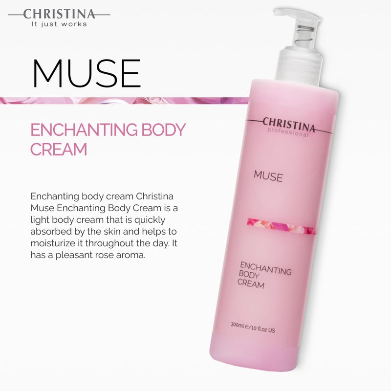 -CHRISTINA- Muse Enchanting Body Cream with Hyaluronic Acid | 24hr Care For All Skin Types | Quick Absorption, Delicate Fragrance 300ml - Image 2