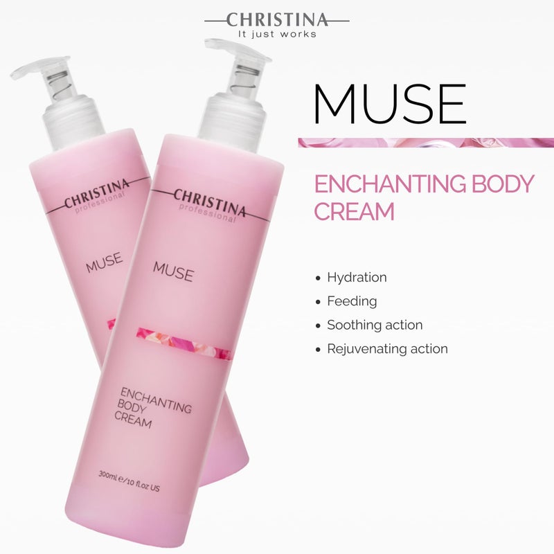 -CHRISTINA- Muse Enchanting Body Cream with Hyaluronic Acid | 24hr Care For All Skin Types | Quick Absorption, Delicate Fragrance 300ml - Image 5