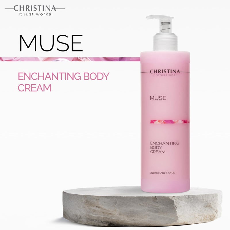 -CHRISTINA- Muse Enchanting Body Cream with Hyaluronic Acid | 24hr Care For All Skin Types | Quick Absorption, Delicate Fragrance 300ml - Image 4