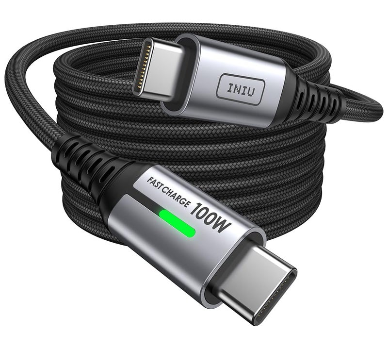 INIU USB C Cable 66ft2m 100W PD USBC to USBC Charger Cable Fast Charging Nylon Braided Type C to C Power Cord Data Cable USBC for iPad Air MacBook Pro iPhone 16 15 Samsung Galaxy S23 S22 A9 - Image 2