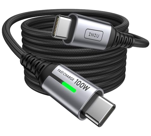 INIU USB C Cable 66ft2m 100W PD USBC to USBC Charger Cable Fast Charging Nylon Braided Type C to C Power Cord Data Cable USBC for iPad Air MacBook Pro iPhone 16 15 Samsung Galaxy S23 S22 A9 - Image 1