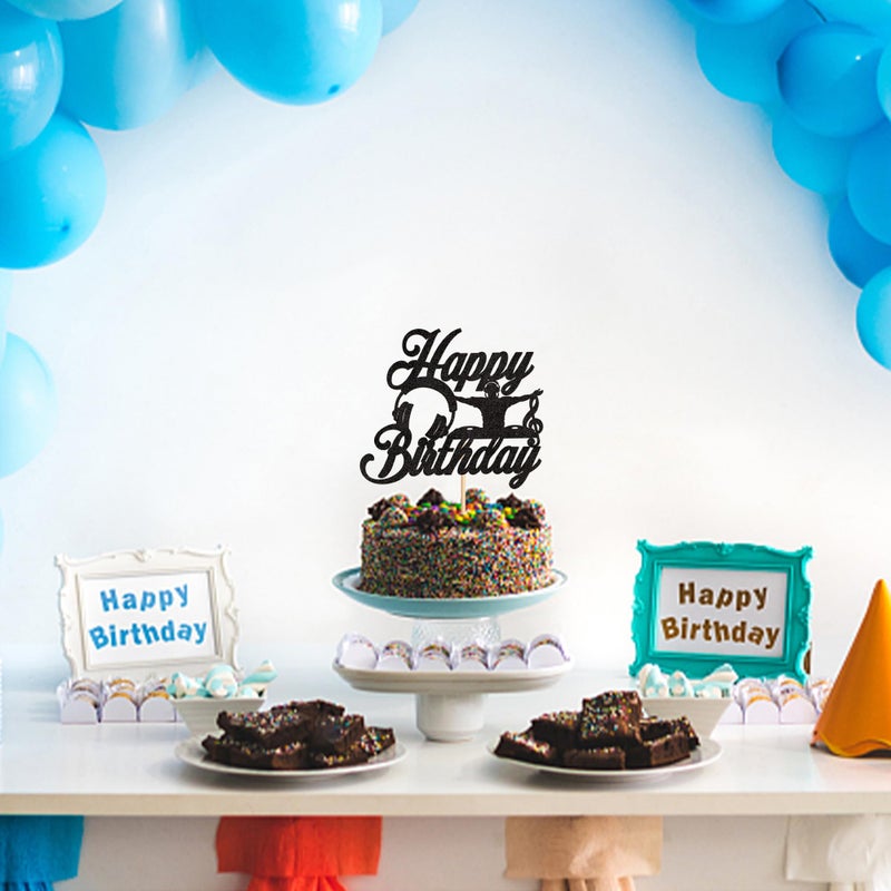 Ercadio 1PCS DJ Cupcake Toppers Glitter Black Rock Music DJing Picks Headset Music Rock Hip Hop Musical Birthday Cake Rock and Roll Theme Baby Shower Music Party Cake Decorations Supplies - Image 5