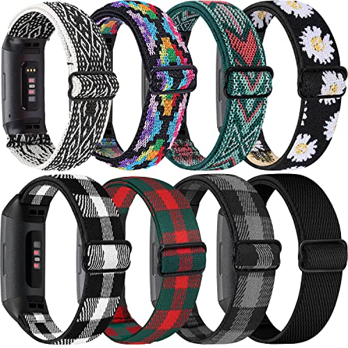 ShuYo 8 PACK Bands Compatible with Fitbit Charge 4 Charge 3 Charge 3 SE Adjustable Replacement Watch Bands Fitness Sport Band Wristband for Women Men - Image 1
