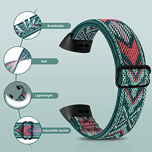 ShuYo 8 PACK Bands Compatible with Fitbit Charge 4 Charge 3 Charge 3 SE Adjustable Replacement Watch Bands Fitness Sport Band Wristband for Women Men - Image 3