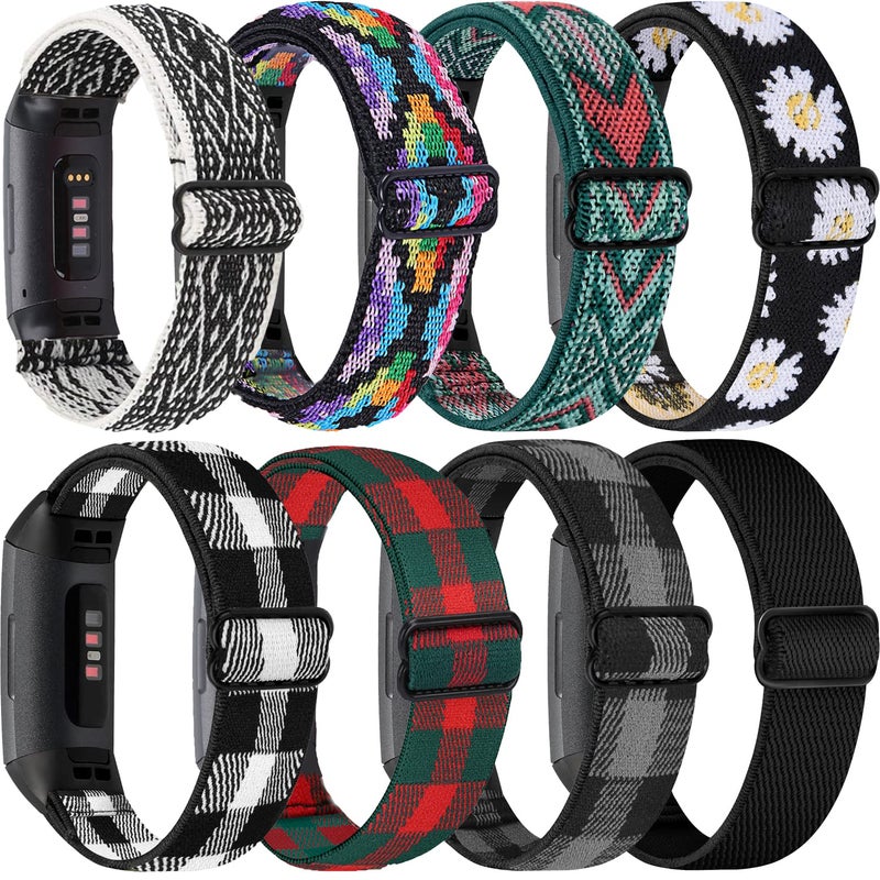 ShuYo 8 PACK Bands Compatible with Fitbit Charge 4 Charge 3 Charge 3 SE Adjustable Replacement Watch Bands Fitness Sport Band Wristband for Women Men - Image 2