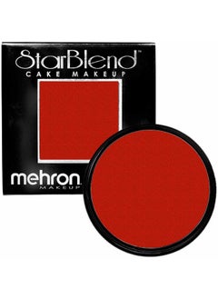 mehron Makeup StarBlend Cake Makeup | Wet/Dry Pressed Powder Face Makeup | Powder Foundation | Red Face Paint & Body Paint 2 oz (56g)  - Image 1