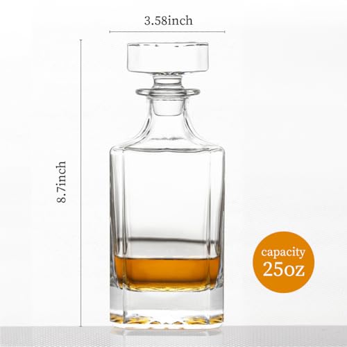 QUEENSTONE LEAD FREE Square 25oz Whiskey Decanter with Glass Stopper - Image 3