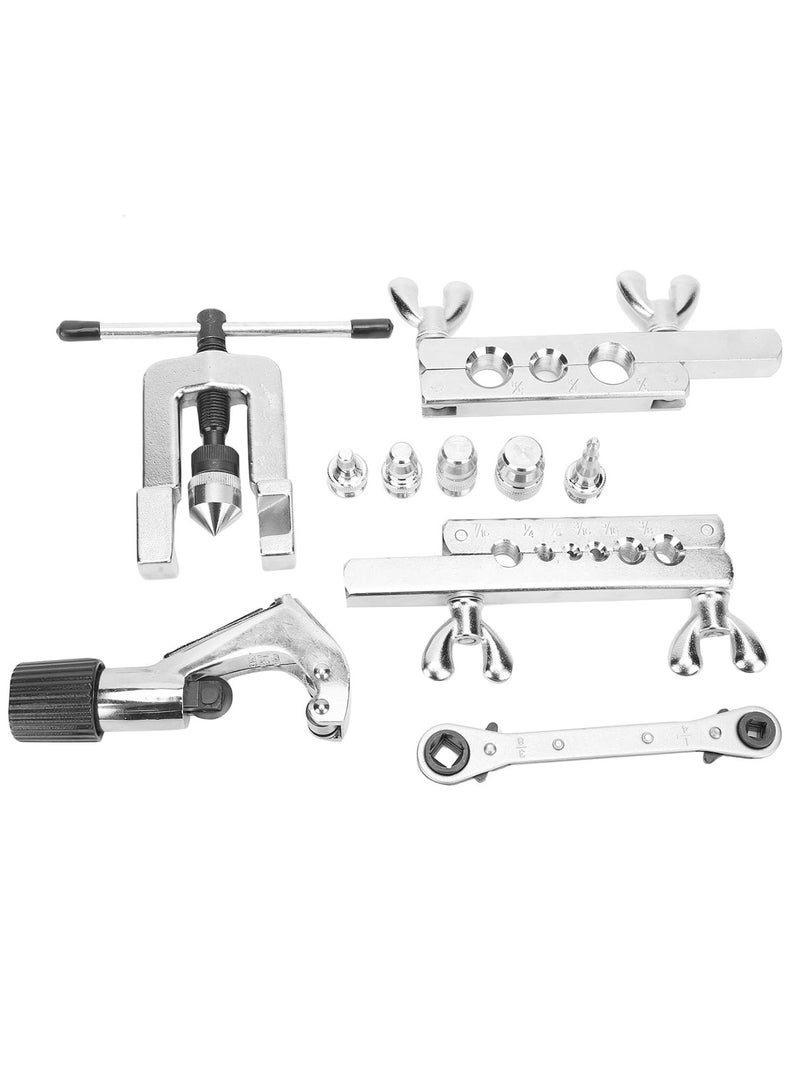 DEFAONS Flaring & Swaging Tool Kit with Pipe Cutter, Swage Adapters, Ratchet Wrench, and Flaring Block – Ideal for HVAC, Plumbing & Refrigeration Systems, Heavy-Duty, Anti-Corrosion Stainless Steel, Compact & Durable, Includes CT-274 Pipe Cutter & Adapters - Image 4