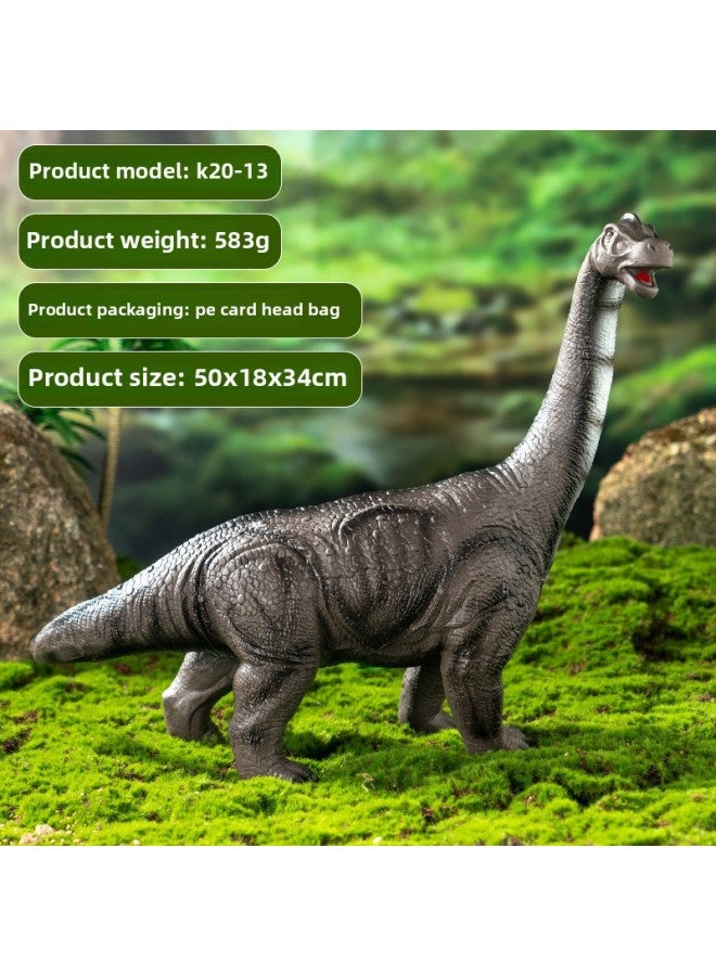 Hot Sale Children's Simulation Dinosaur Toy Flexible Glue Boy Tyrannosaurus Egg Large Animal Model Suit-Color:K20-13 Sound Vinyl Cotton-filled Gray Wrist Dragon 50*18 * 34cm/583g - Image 1