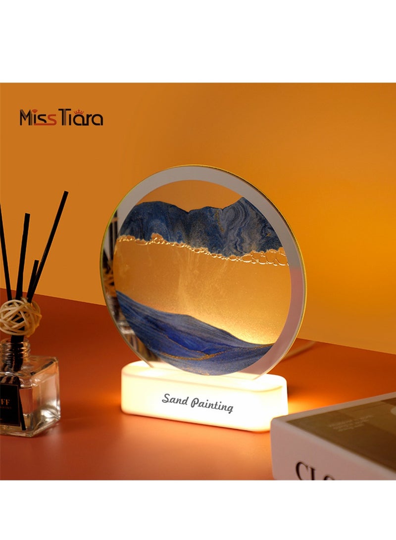 MissTiara 3D Dynamic Art Quicksand Scene with LED Light Creative Table Lamp Suitable for Home Office Relaxation Desktop Sand Scene  - Image 2