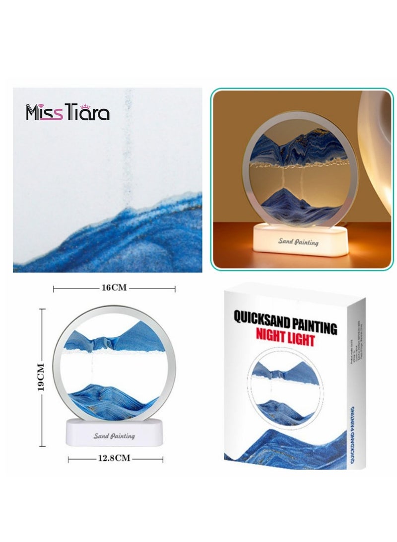 MissTiara 3D Dynamic Art Quicksand Scene with LED Light Creative Table Lamp Suitable for Home Office Relaxation Desktop Sand Scene  - Image 4