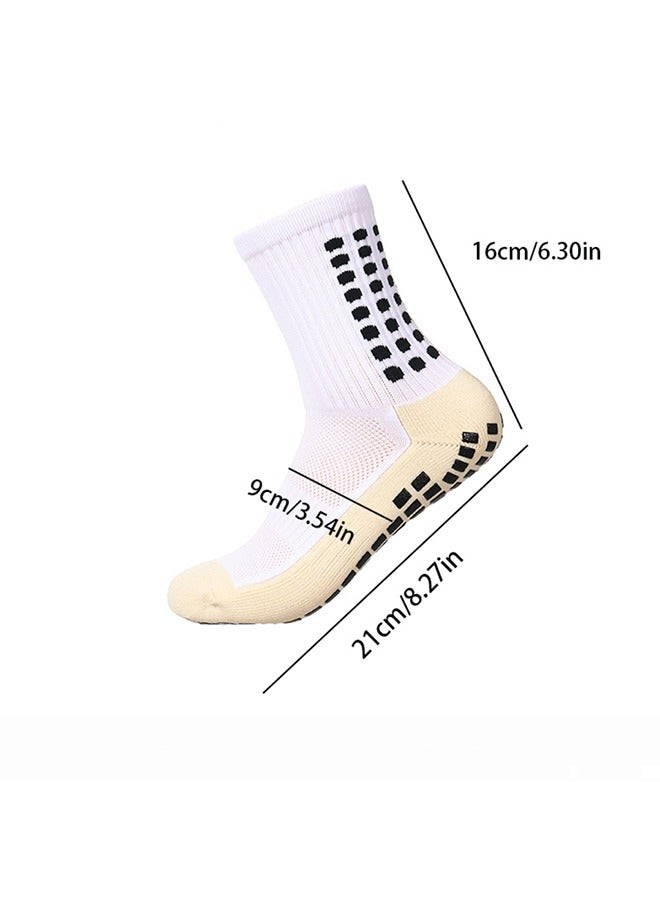 Generic Soccer Socks, Grip Anti Slip Athletic Socks, Football Basketball Socks, Yoga Socks for Men Women  2 Pair (Black + White)  - Image 2