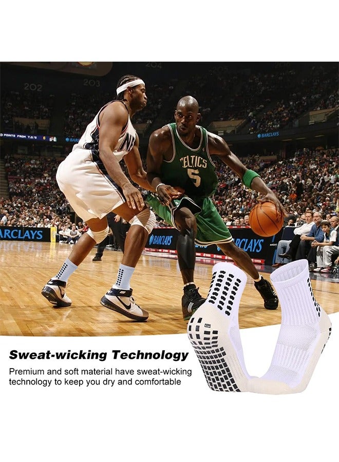 Generic Soccer Socks, Grip Anti Slip Athletic Socks, Football Basketball Socks, Yoga Socks for Men Women  2 Pair (Black + White)  - Image 4