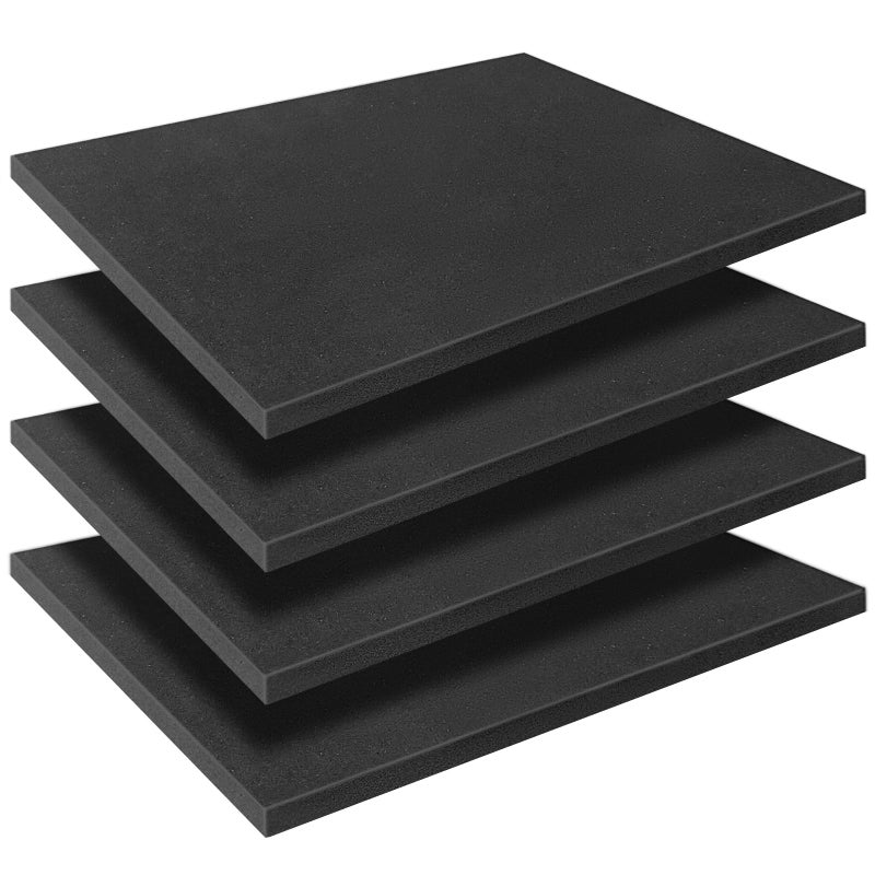 YIENFBEV Black Polyurethane Foam Inserts for Cases 4 Pcs 16 x 12 x 05 Inch Cuttable Packing Padding for Tool Box Camera Crafts and Storage - Image 2