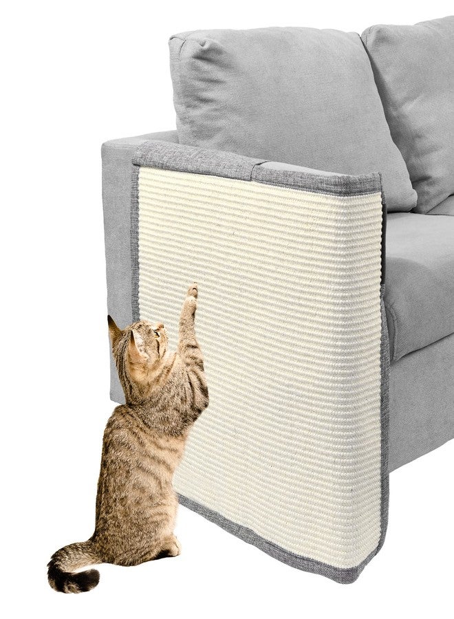 Oroonoko Cat Scratch Couch Protector with Natural Sisal for Protecting Couch Sofa Chair Furniture,Couch Protector from Cat Claws 23.6" L*19.7" W(Light Grey/Right Hand) - Image 1