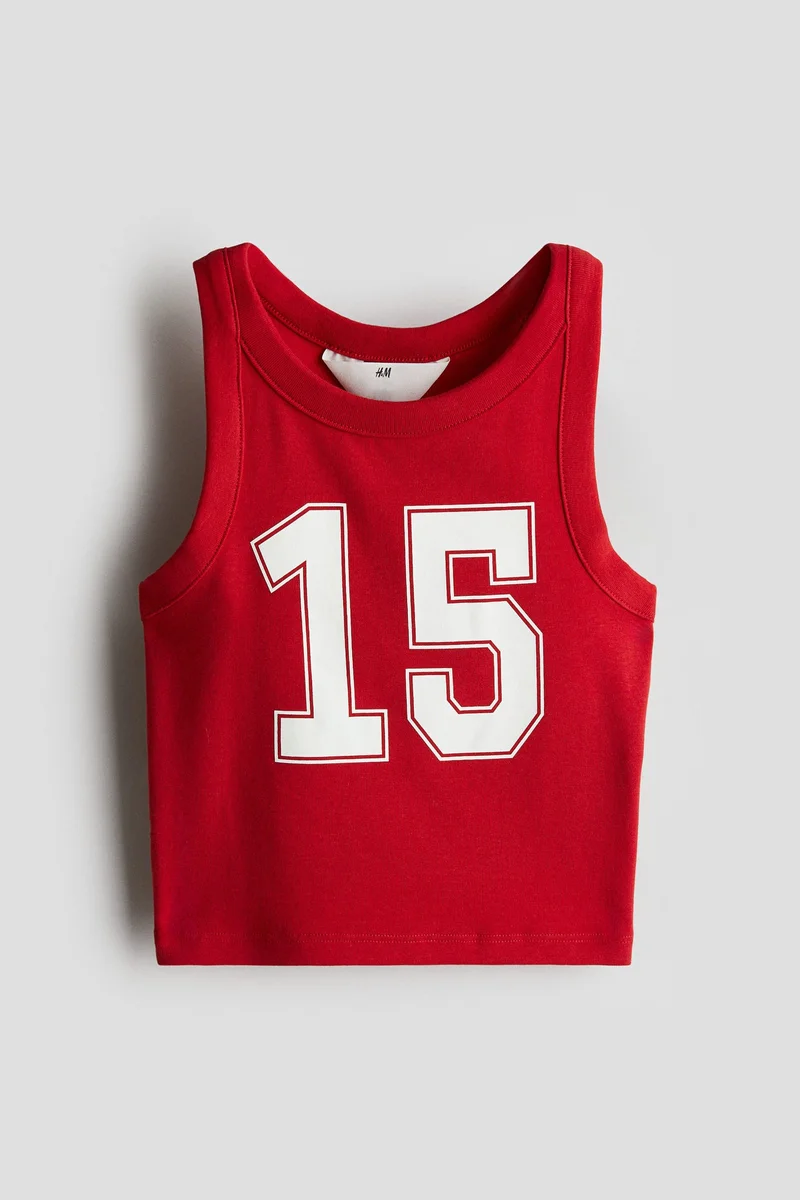 اتش اند ام Printed cotton vest top