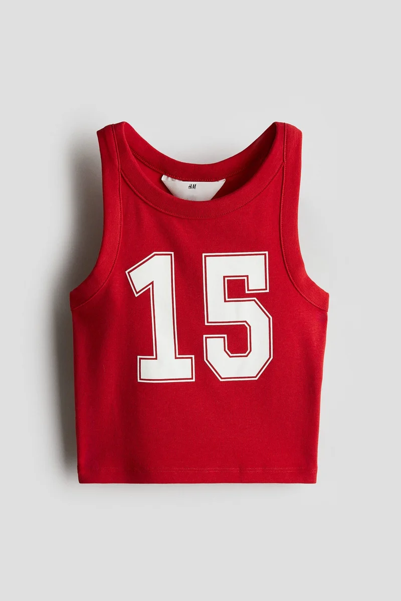 اتش اند ام Printed cotton vest top
