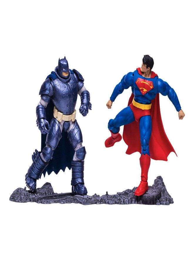 McFarlane Toys DC Multiverse Superman vs. Batman The Dark Knight Returns 7" Action Figure Multipack, Multicolor, TM15457P, Superman and Batman - Image 1