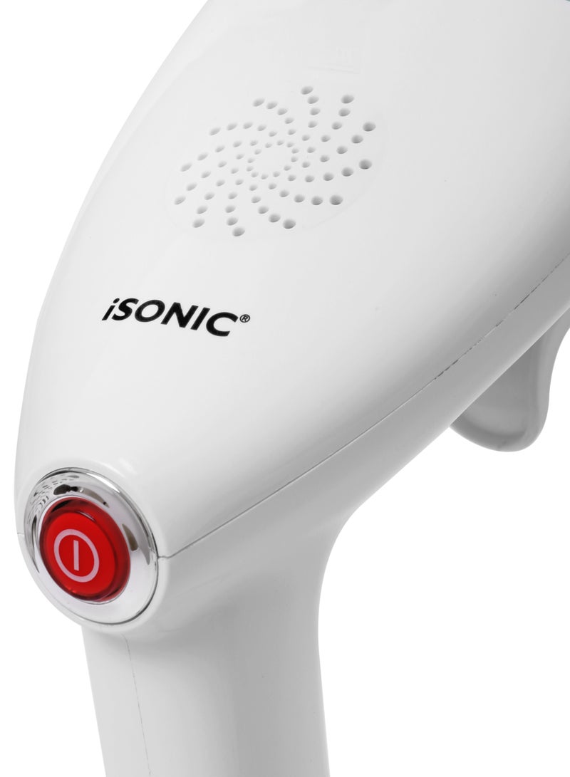 iSONIC مكواة بخار محمولة بقوة 1640 واط، مكواة بخار للملابس والأقمشة، مكواة سريعة التسخين وإزالة التجاعيد في 38 ثانية، 3 أوضاع قابلة للتعديل، بيضاء - Image 3