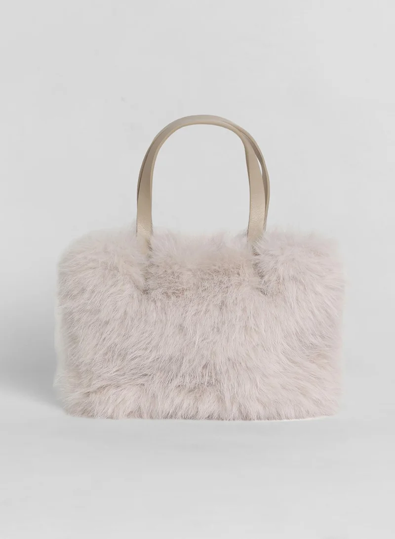 Haute Sauce  The Fur Hand Bag - Baby Pink for Women | Best Price UAE