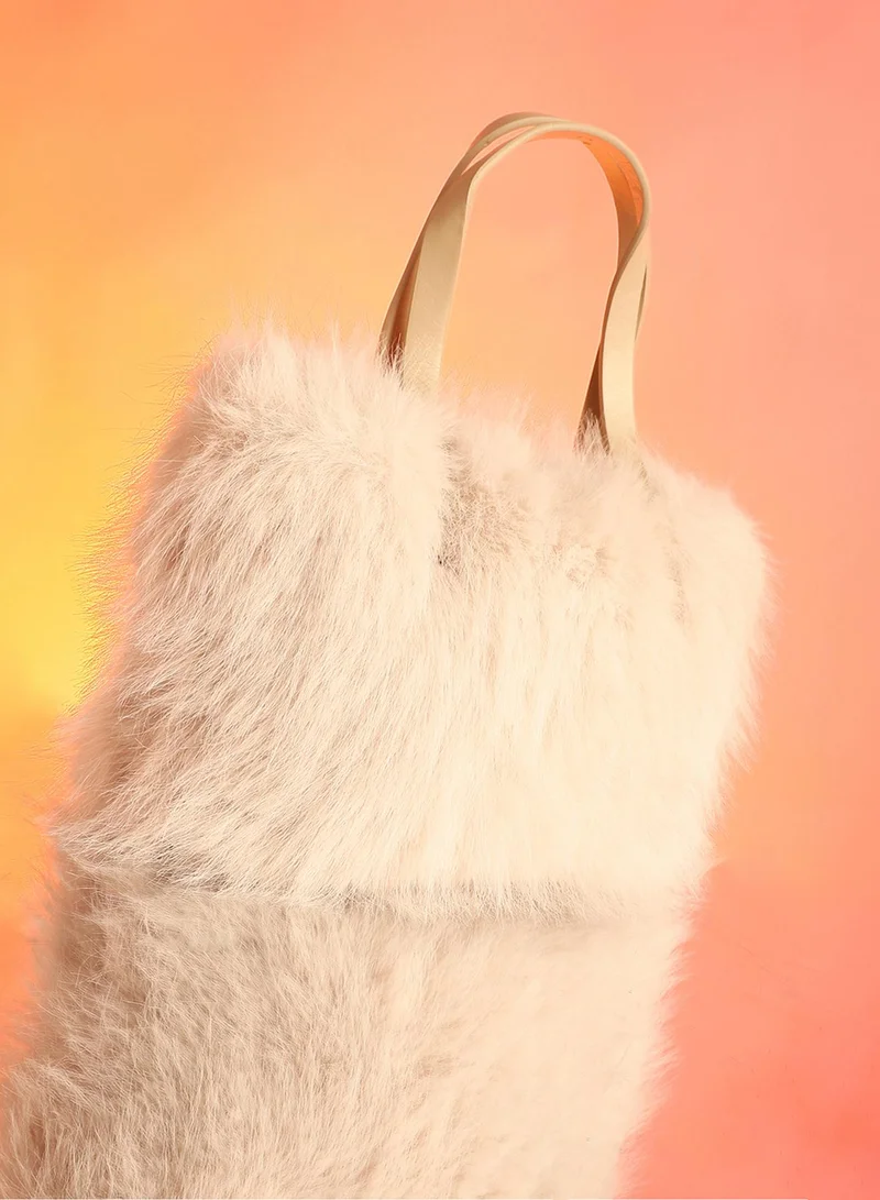 صوص هاوت حقيبة يد فرو - وردي فاتح