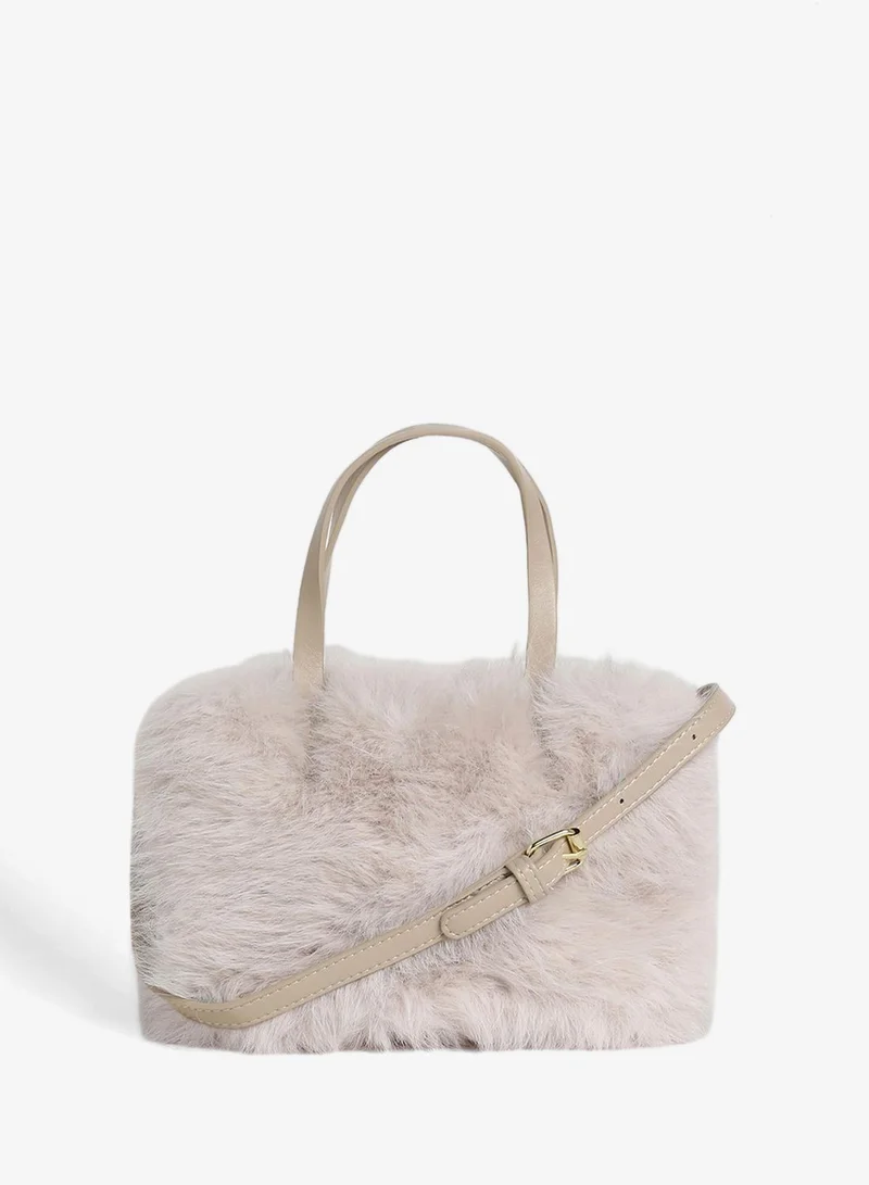 Haute Sauce  The Fur Hand Bag - Baby Pink for Women | Best Price UAE