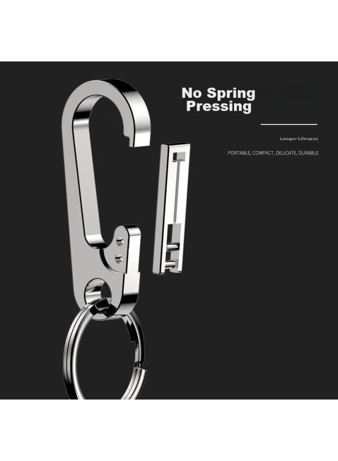 Laben 304 Stainless Steel Keychain, Men's Car Key Ring Pendant, Waist Hanging Ring, Key Fob Loop - Image 2