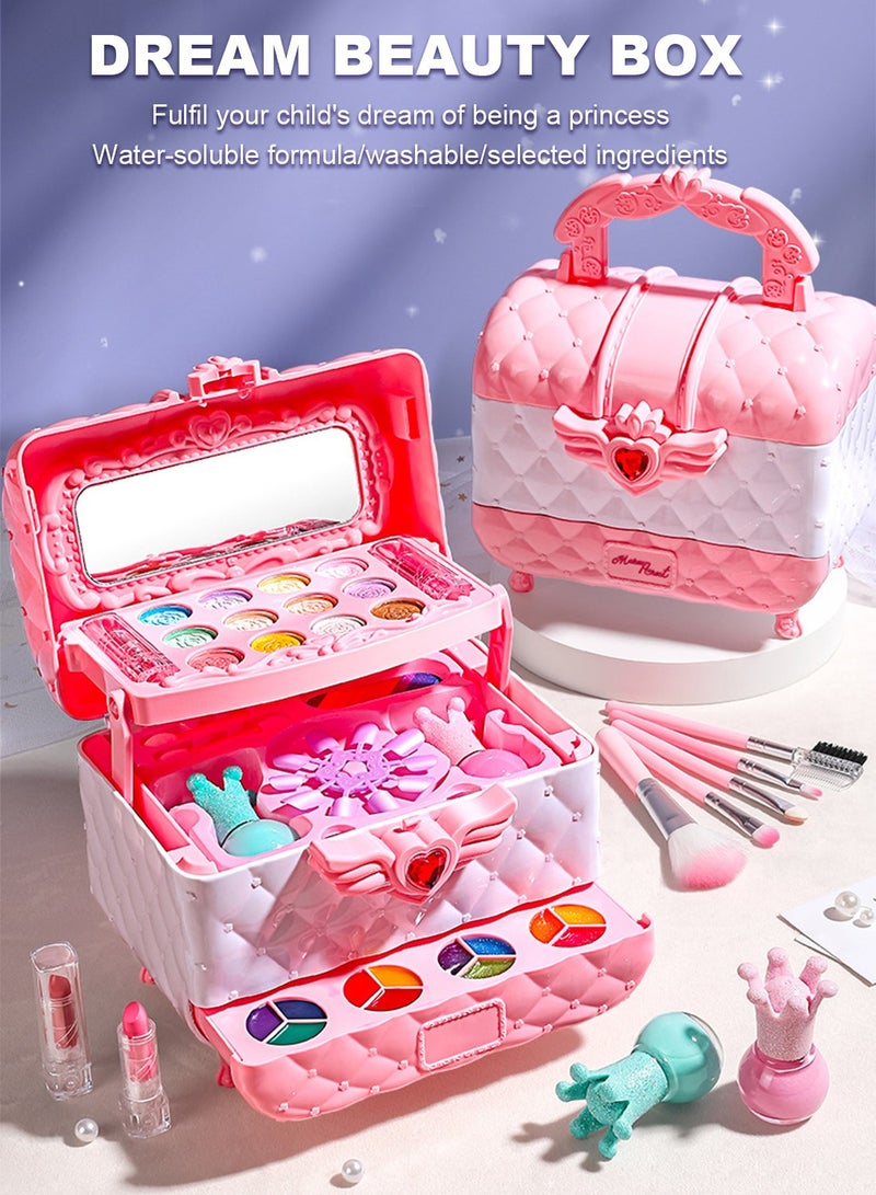 Sharpdo Kids Makeup Kit for Little Girls,Washable Makeup Kit,Kids Real Girls Makeup Kit with Cosmetic Case,Pretend Play Makeup Set Toys Birthday Gifts - Image 3