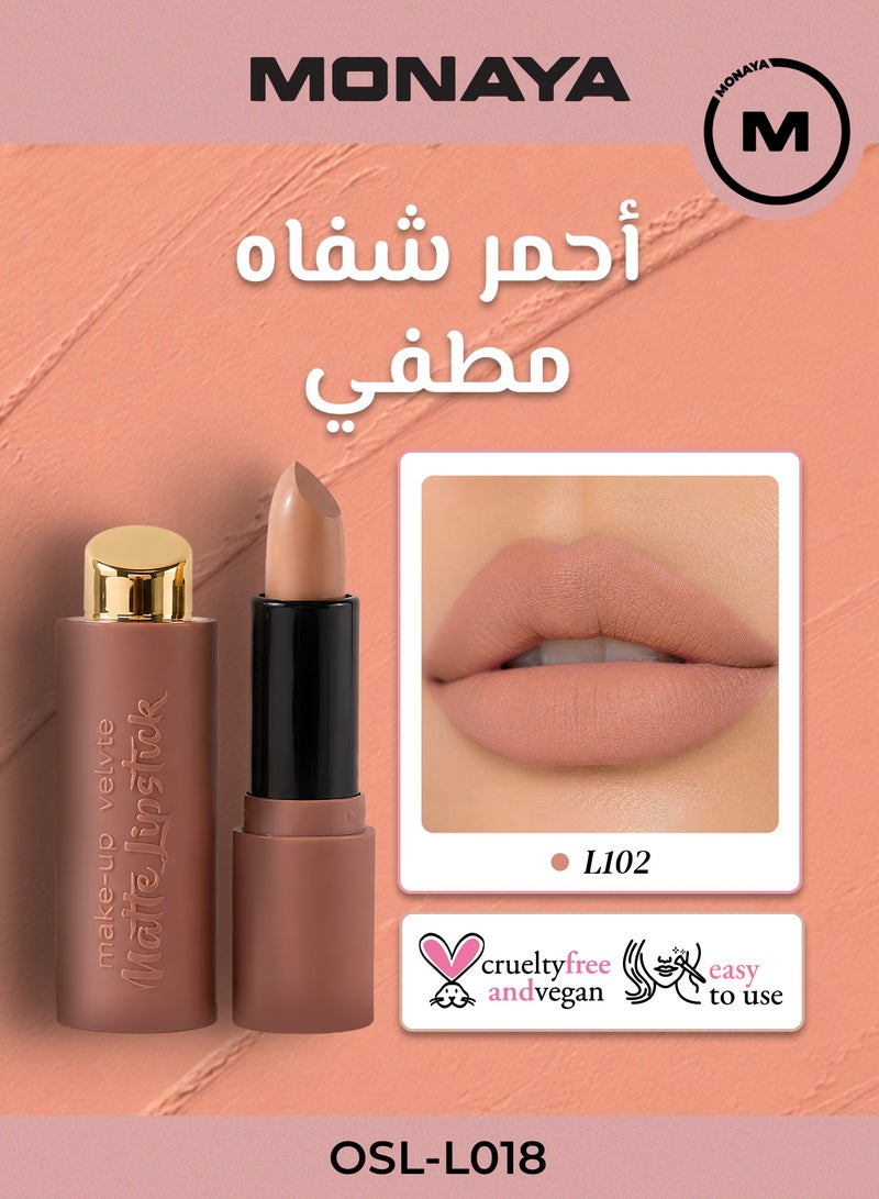 مونايا L018 أحمر شفاه فيلفت مات – لون غني، لمسة مات ناعمة وراحة تدوم طوال اليوم - Image 1