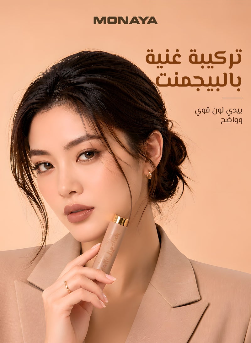 مونايا L018 أحمر شفاه فيلفت مات – لون غني، لمسة مات ناعمة وراحة تدوم طوال اليوم - Image 4