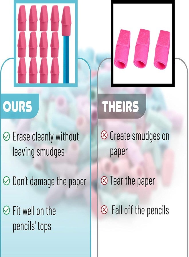 Ouksma 30 Pcs Pink Eraser Bulk Set - 6 Block Erasers and 24 Pencil Top Erasers, Smudge-Free, School Supplies for Students, Teachers, Drawing, Office, Homework Use (Pink) - Image 5