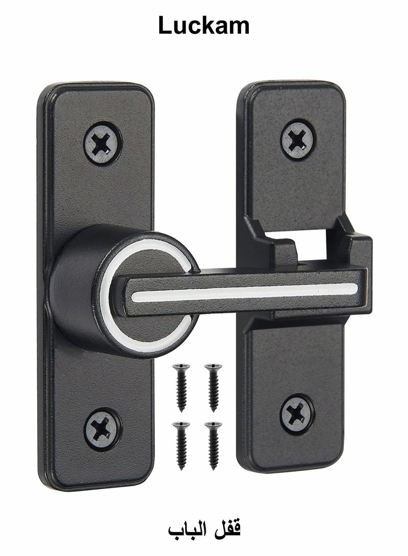 Luckam 180 Degree Right Angle Door Lock, Heavy Duty Flip Door Latch Bolt Lock cam Lock Door and Window Push-Pull Lock Rod Bolt barn Push-Pull Door Lock (Luminous Tone) - Image 1