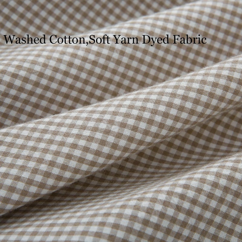Silnuo Brown/White Ruffle Plaid Throw Pillow Covers Farmhouse Checkered Gingham Pillowcases 18"x18" Pillow Shams for Couch,Sofa,Bed and Living Room - Image 5