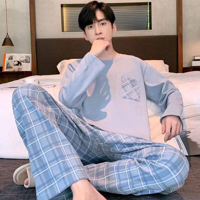 Men's Casual Long Sleeve Pyjama Set - Image 2