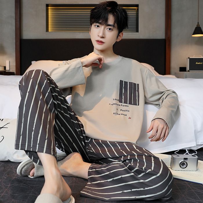 Men's Casual Long Sleeve Pyjama Set - Image 4